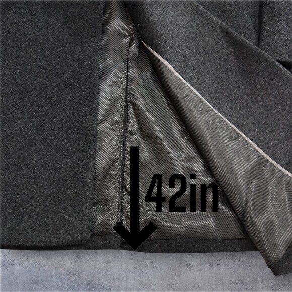 JOSEPH ABBOUD Men's 56R Wool Blend Overcoat Charcoal Gray Coat - Picture 12 of 14